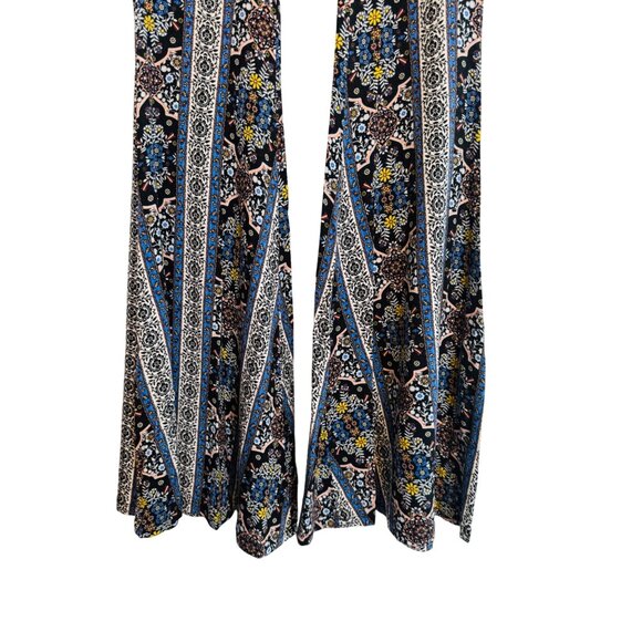 MOD M Womens Fitted Bell Bottom Pants - Boho Floral Print - Picture 7 of 10